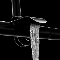 Душевая стойка Esse VSFS-1E1TMB термостатическая с изливом, 25см верх душ, черный , , шт