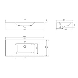 Умывальник мебельный Opadiris CeraStyle Ibiza 121