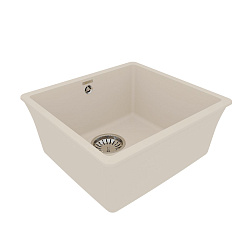 SINARA 440-U Мойка кухонная из кварцгранита цвет: шампань  комплектация: крепеж, сливная арматура с