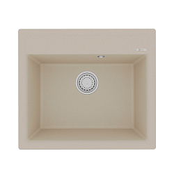 HANKA 570 Мойка кухонная из кварцгранита цвет: бежевый комплектация: крепеж, сливная арматура с пере