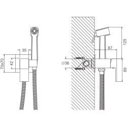 Смеситель с гигиенической лейкой Черный B55805-7