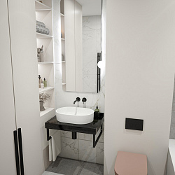 Corpa Nera Grossi/Гросси столешница 70 под раковину керамогранит, черный мрамор