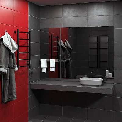 Aringa Берген полотенцесушитель лесенка электрический 80*50, черный