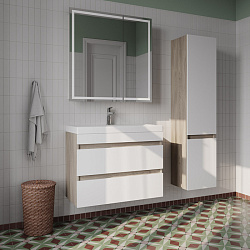 Пенал подвесной, 35 см, белый/под дерево, Zodiac, IDDIS, ZOD35A0i97