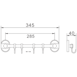 Крючок четверной, хром HB1915-4