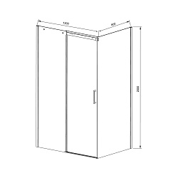 Душевой уголок Dice VSR-4D8013CLB, 1300*800, черный, стекло прозрачное, , шт