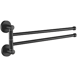 Держатель для полотенец, двойной, поворотный 400 мм, черный HB8712