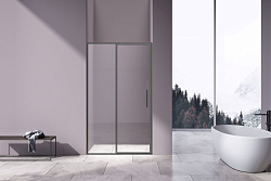 Душевая дверь Slim 8mm VDP-4SL120CLGM, вороненая сталь, стекло прозрачное, , шт