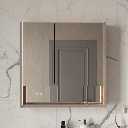 Шкаф зеркальный Gleam 80.2D, амарок/дуб вотан