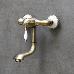 VILLA Смеситель для раковины, настенный, бронза
