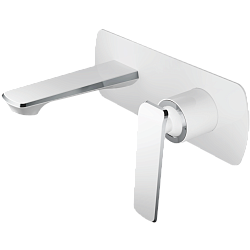 Смеситель для ванны, встраиваемый,  латунь, белый/хром HB80548-8