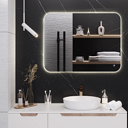 Зеркало/LED-подсветка (70см*90см)/сенсор.выключатель Milan/AQUA DE MARCO