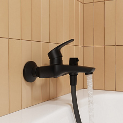 Смеситель для ванны, черный, Ray, IDDIS, RAYBL02i02WA	