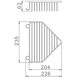 Полка металлическая решетчатая, угловая HB335