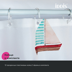 Штора для ванной, 200x180 см, Полиэстер, IDDIS, BO01P18i11