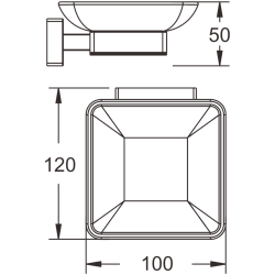 Мыльница (квадрат), хром B90202