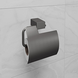 Держатель для туалетной бумаги SMOOTH LINE с крышкой, графит