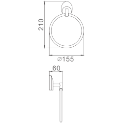 Держатель для полотенец, кольцо, хром HB1604
