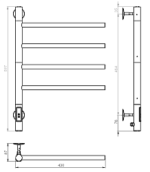 Полотенцесушитель электрический Vincea VTD-1S1CE 43x60, хром, таймер, , шт