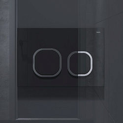 Клавиша смыва, универсальная, чёрное стекло, Uniglass, 001, IDDIS, UNG01BCi77