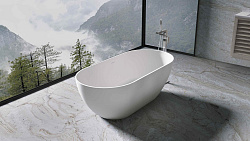 Ванна из искусственного камня Vincea VBT-4S04MW, 1700*800*560, белый мат., слив-перелив в комплекте,