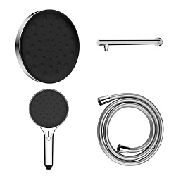 Комплект Inspire VSHH-3I2AHCH, верхний душ с держателем, ручной душ с шлангом, хром, , шт