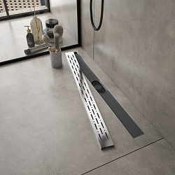 Corpa Nera Grossi/Гросси душевой трап 80 см с гидрозатвором, решетка из нержавеющей стали, хром