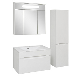 Тумба /1 ящ/подвесная/белый/раковина Прима (80см) Olivia/AQUA DE MARCO