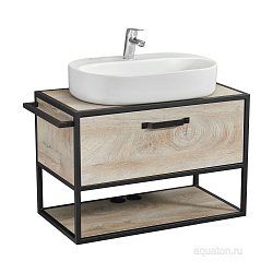 Тумба под умывальник Лофт Фабрик 80 Дуб Эндгрейн (Фабиа 80, Одри, VICTORIA-N 80)