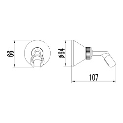 Крепление для душевой лейки, настенное поворотное, латунь/бронза