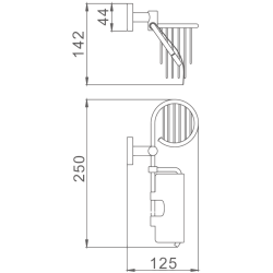 Держатель для туалетной бумаги, с подставкой, хром HB8603-1