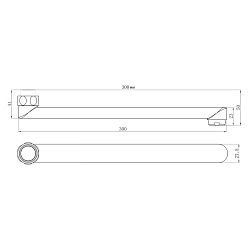 Излив плоский для универсального смесителя, 30см, хром
