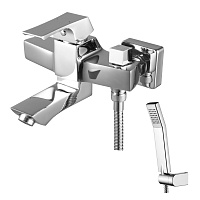 Смеситель для ванны с коротким изливом, боковой поворотный переключатель, латунь/хром