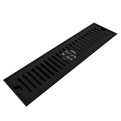 Corpa Nera Grossi/Гросси душевой трап 10х40 с сухим затвором, вертикальный выпуск, черный