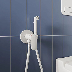 Встраиваемый смеситель с гигиеническим душем, белый матовый, Rora, Milardo, RORWTR0M08