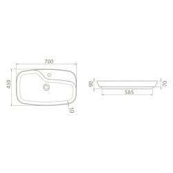 Умывальник мебельный Opadiris CeraStyle Nova 70