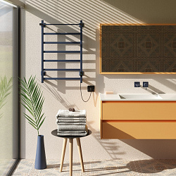 Aringa Порто полотенцесушитель лесенка электрический с полкой 80*50, графит