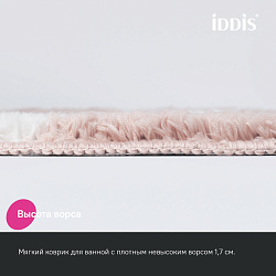 Коврик для ванной комнаты, 50x80, микрофибра, розовый, IDDIS, BPQS01Mi12