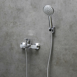 ORTUS Смеситель для ванны с коротким изливом, поворотный переключатель, латунь/хром, LM11314C