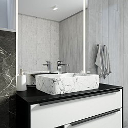 Corpa Nera Grossi/Гросси 48 раковина накладная с полочкой под смеситель, белый мрамор