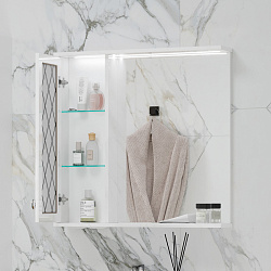 Зеркало-шкаф Milena 70 левый (белый)