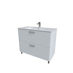 Тумба напольная с умывальником, белая, 100 см, Brick, IDDIS, BRI10WFi95K