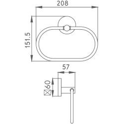 Держатель для полотенец, кольцо, хром HB9004