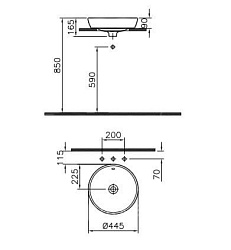 ВЫВОД Metropole Раковина накладная 45 см белая