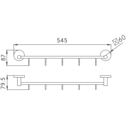 Крючок пятерной, хром HB9015-5