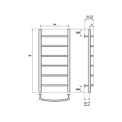 Полотенцесушитель водяной Point Афина PN04158 П6 500x800, хром