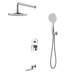 VERBA Встраиваемый смеситель с верхним душем Ø25 см, лейка для душа Ø120 мм, латунь/хром, LM11422C