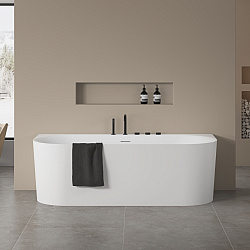 Ванна акриловая Vincea VBT-703-1800, 1800*800*585, цвет белый, щелевой перелив, слив белый, , шт