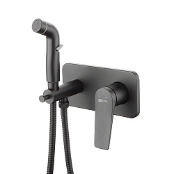 Встраиваемый смеситель с гигиеническим душем, латунь/чёрный LM3720BL
