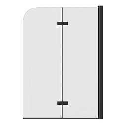 Corpa Nera Allegri/Аллегри Шторка на ванну 100х140, прозрачное стекло, профиль- черный матовый